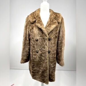 Vintage Richland furs fur coat khaki tan size M/L
